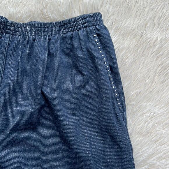 Alfred Dunner Vintage 90’s Bling Pockets Pull On Denim Pants Size 14 - Picture 5 of 6